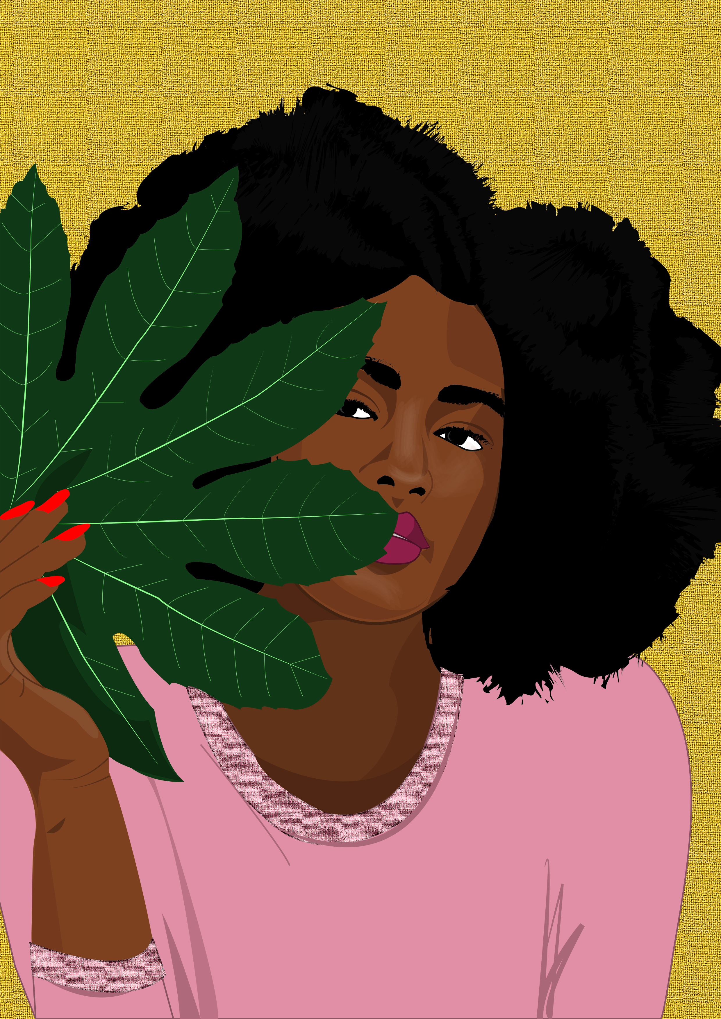 Illustration hiding girl