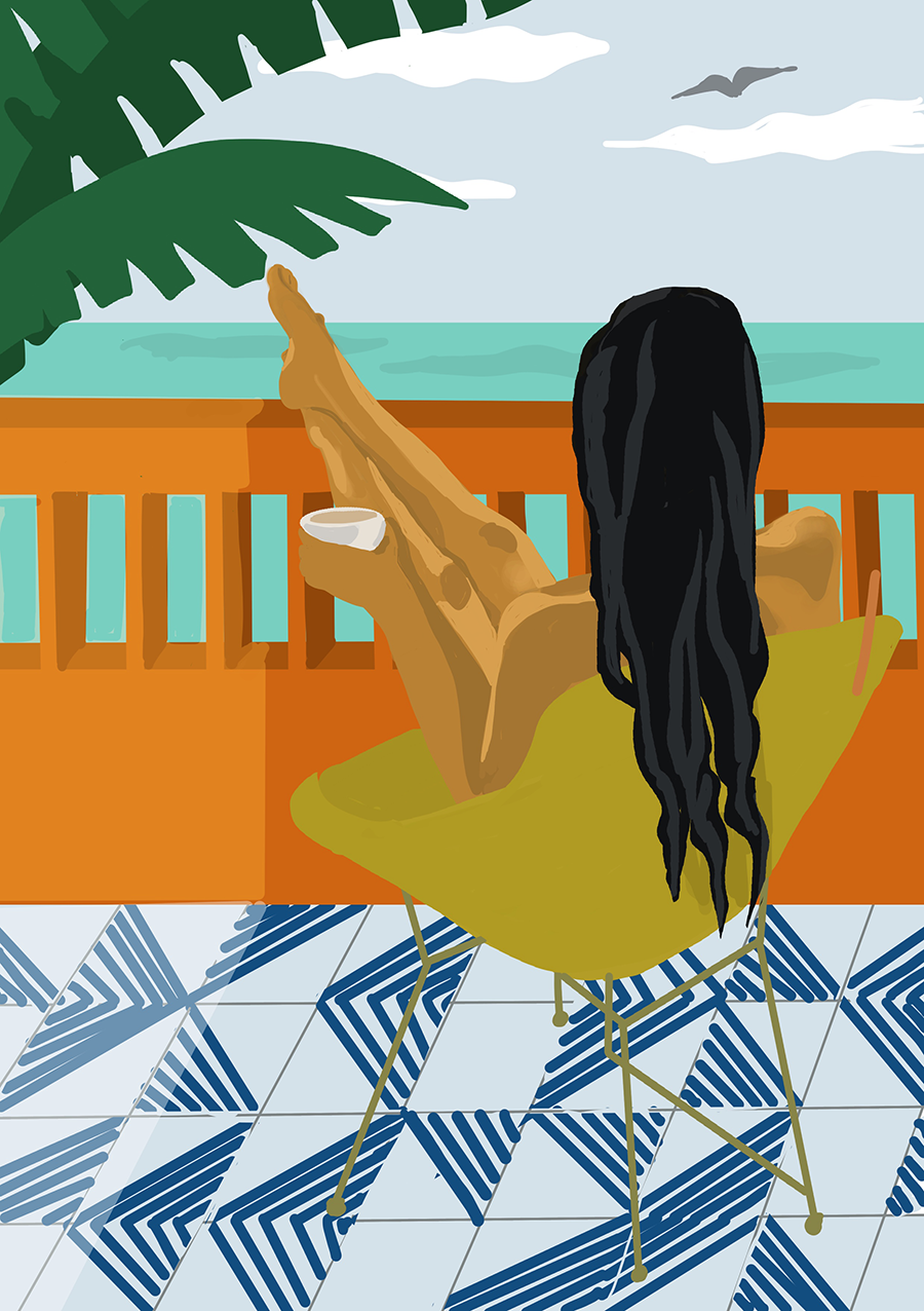 Illustration coffee & the sea