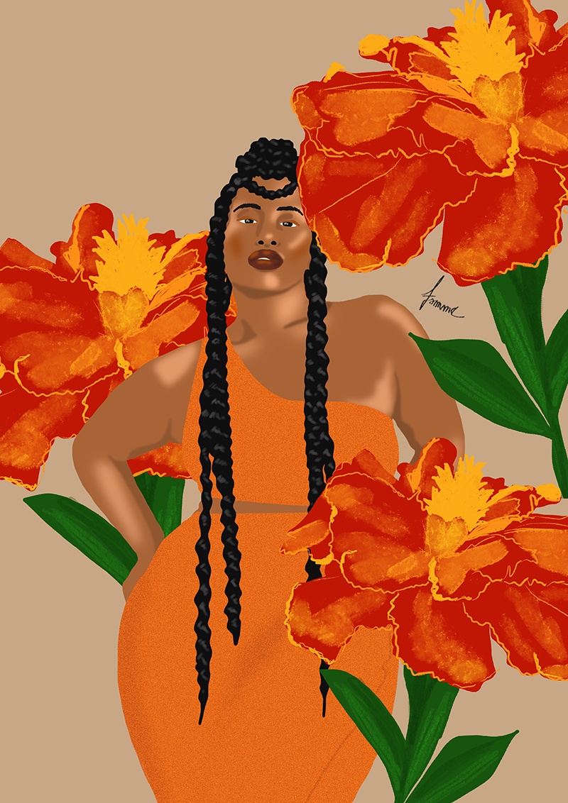 Illustration Between flowers