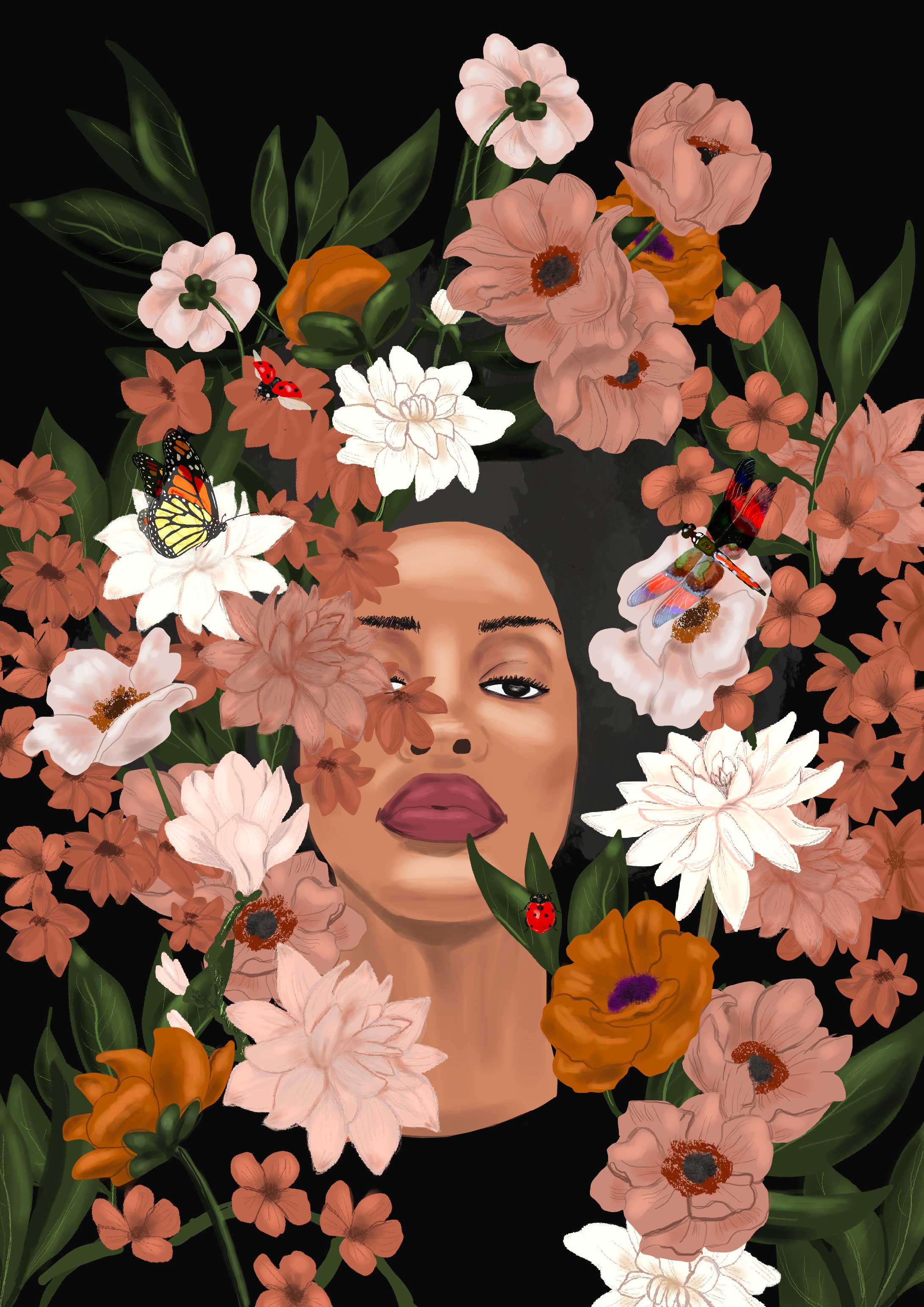 Illustration flowers grow