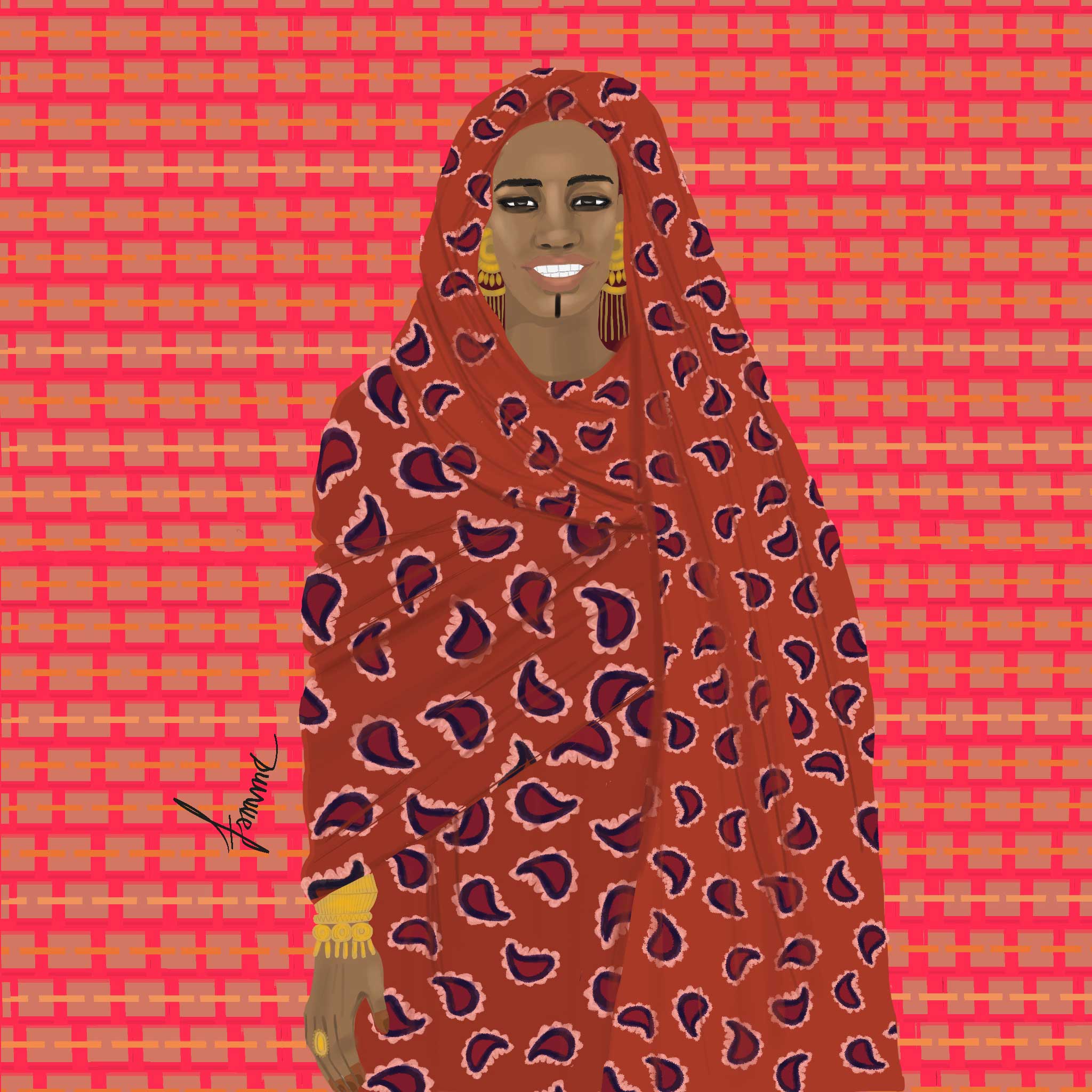 Illustration mauritanian woman