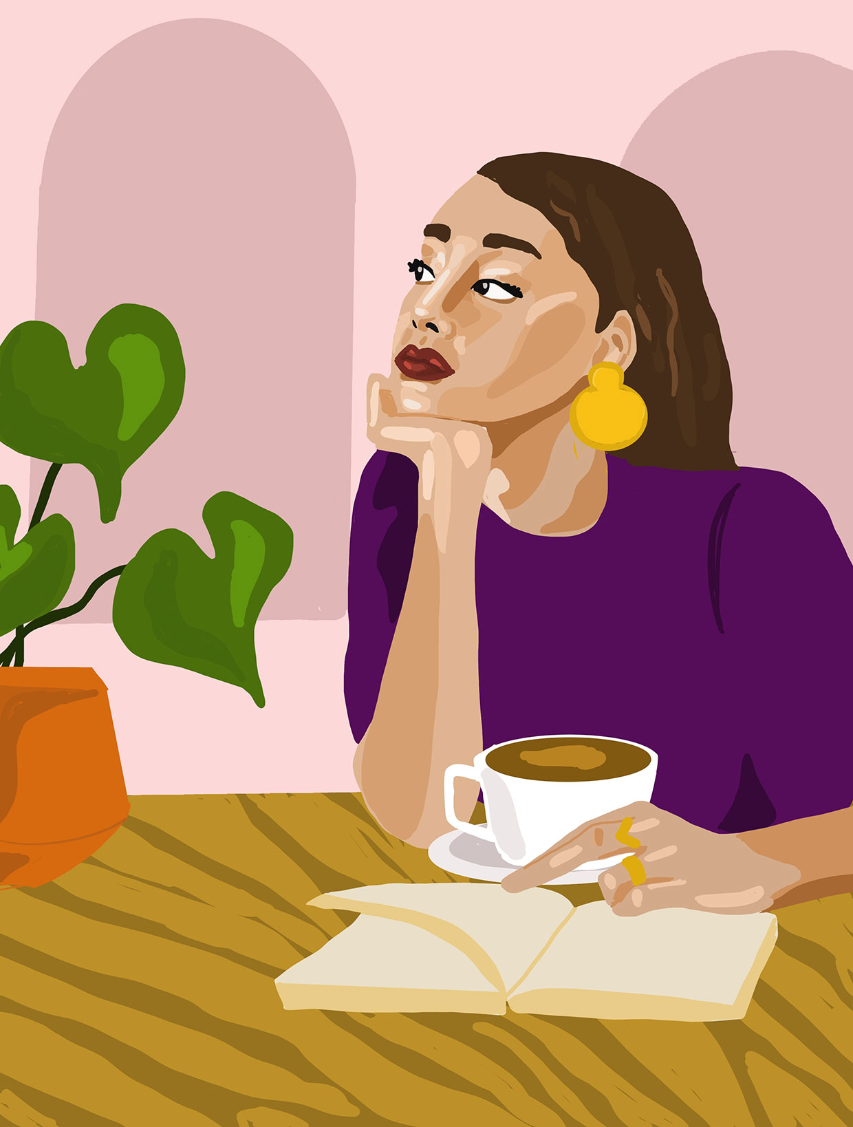 Illustration morning coffee