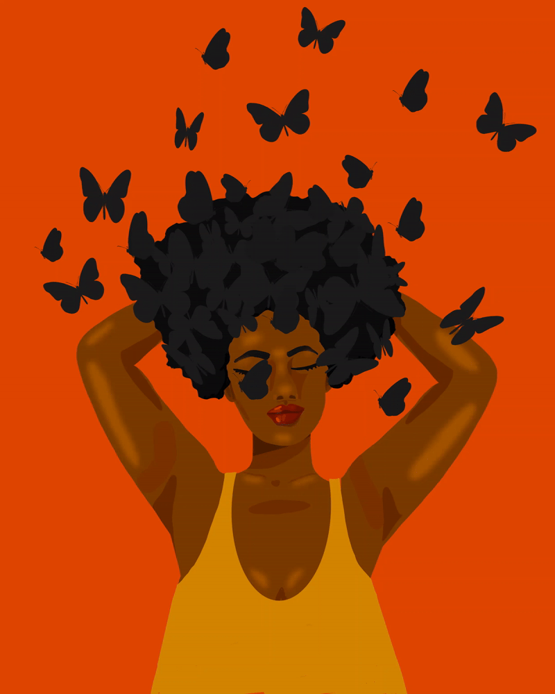 Illustration Millions of black butterflies