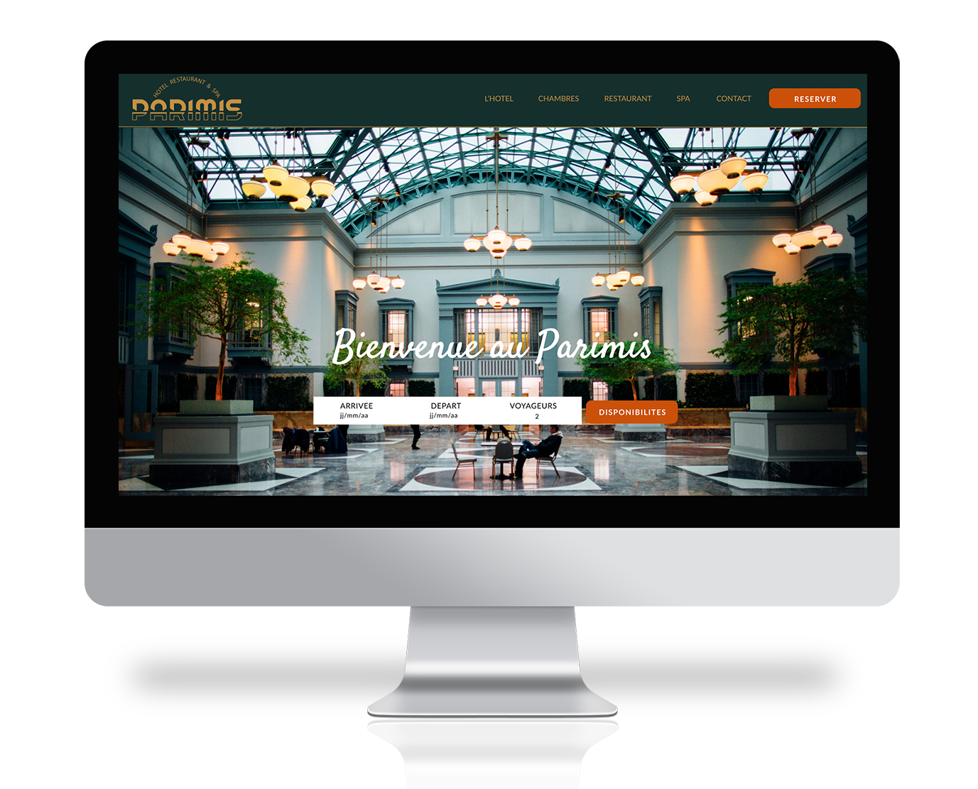 Mockup desktop site Parimis